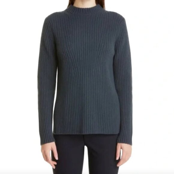 Vince Wool & Cashmere Rib Sweater, Tide Pool Blue - Picture 1 of 5